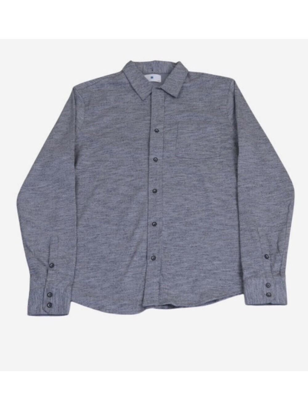 Jason Scott Wilson Button Men’s Long Sleeve Gray/blue Slate Cotton Blend Medium